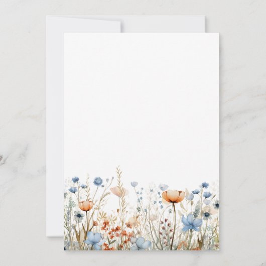 Dusty Blue Peach Wildflowers 21e verjaardag Kaart (Achterkant)