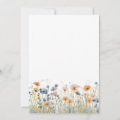 Dusty Blue Peach Wildflowers 50ste verjaardag Kaart (Achterkant)