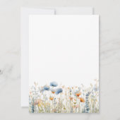 Dusty Blue Peach Wildflowers 60e verjaardag Kaart (Achterkant)