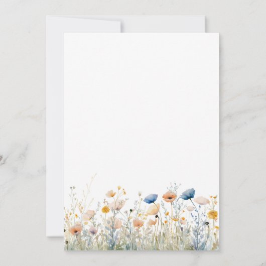 Dusty Blue Peach Wildflowers 75e verjaardag Kaart (Achterkant)