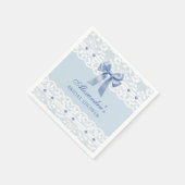 Dusty Blue Pearls Satijn Bow Lace Vrijgezellenfees Servet (Hoek)