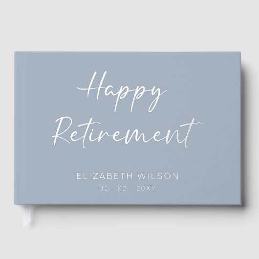 Dusty Blue Pensioen Verlaten Partij Gastenboek (Voorkant)