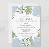 Dusty Blue Peonies Baby shower Kaart (Voorkant)