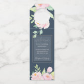 Dusty Blue Peonies Bottle Hanger Labels (Voorkant)