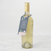 Dusty Blue Peonies Bottle Hanger Labels (Schuin)
