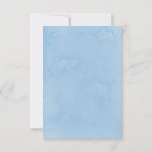 Dusty Blue Peonies Boy Baby shower Bedankkaart (Achterkant)