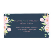 Dusty Blue Peonies Return Address Label (Voorkant)