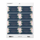 Dusty Blue Peonies Return Address Label (Full Sheet)