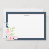 Dusty Blue Peonies Stationery Note Kaart Notitiekaartje (Voorkant)