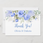 Dusty Blue Peony Blossom Chic Bedankt voor je kaar Kaart (Voorkant)