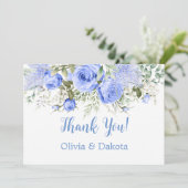 Dusty Blue Peony Blossom Chic Bedankt voor je kaar Kaart (Staand voorkant)