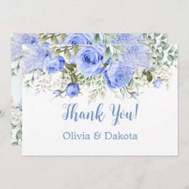 Dusty Blue Peony Blossom Chic Bedankt voor je kaar Kaart