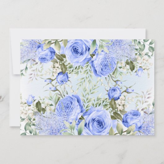 Dusty Blue Peony Blossom Chic Save the Date Kaart (Achterkant)