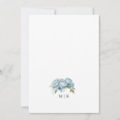 Dusty Blue Peony Elegant Wedding Save the Date Kaart (Achterkant)