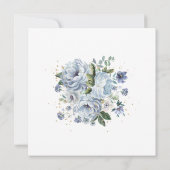 Dusty Blue Peony Floral 80th Birthday Kaart (Achterkant)