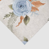  "Dusty Blue Peony Floral Foliage"-ontkoppeling Tissuepapier (Detail)