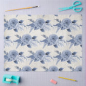  "Dusty Blue Peony Floral Foliage"-ontkoppeling Tissuepapier (Craft)
