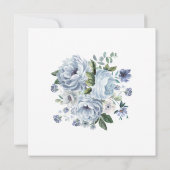Dusty Blue Peony Floral Vrijgezellenfeest Square Kaart (Achterkant)