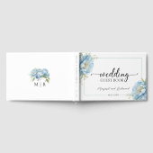 Dusty Blue Peony Floral Wedding Guest Book Gastenboek (Volledig)