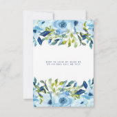 Dusty Blue Peony Florals Boy Baby in Bloom Shower Kaart (Achterkant)