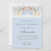 Dusty Blue Peony Hydrangea Vrijgezellenfeest Kaart (Voorkant)