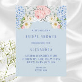 Dusty Blue Peony Romantic Hydrangea Vrijgezellenfe Kaart