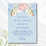 Dusty Blue Peony Romantic Hydrangea Vrijgezellenfe Kaart<br><div class="desc">Voeg een vleugje elegantie toe aan uw feest met deze gepersonaliseerde, Floral Blue Hydrangea Bridal Shower Invitation. Met een romantische opstelling van zachte blauwe en witte hortensia's in combinatie met stoffige roze en witte pioenen, is dit ontwerp geplaatst tegen een elegante stoffige blauwe achtergrond met delicaat wit kanten detail. Deze...</div>