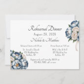 Dusty Blue Peony Roos repetitiediner Kaart (Voorkant)