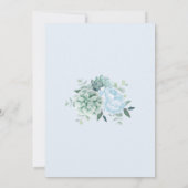Dusty Blue Peony Succulents Vrijgezellenfeest Kaart (Achterkant)