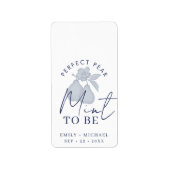 Dusty Blue Perfect Pear "Mint to Be" Wedding Favor Etiket (Voorkant)