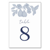 Dusty Blue Perfect Pear Trouwtafel Nummer Kaart (Voorkant)