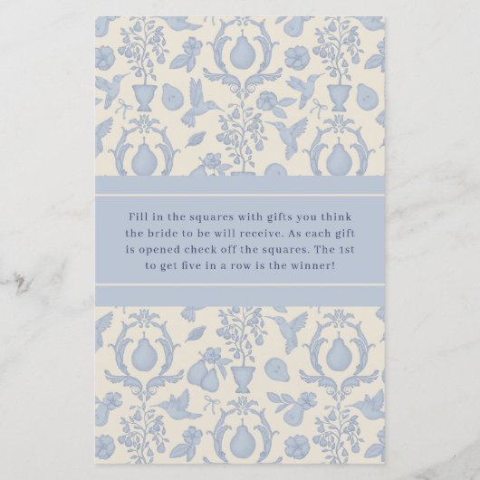 Dusty Blue Perfect Pear Vrijgezellenfeest Bingo sp (Achterkant)