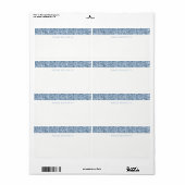 Dusty Blue Periwinkl Glitter Stripe Address Etiket (Full Sheet)