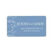 Dusty Blue Periwinkle White Floral Wedding Address Etiket (Voorkant)