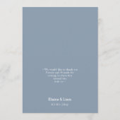 Dusty Blue Personalized Guest Name Wedding Menu (Achterkant)