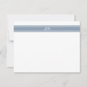 Dusty Blue Personalized Monogram Name Initialen Notitiekaartje (Voorkant)