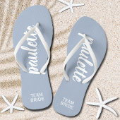 Dusty Blue Personalized Team Bride Teenslippers