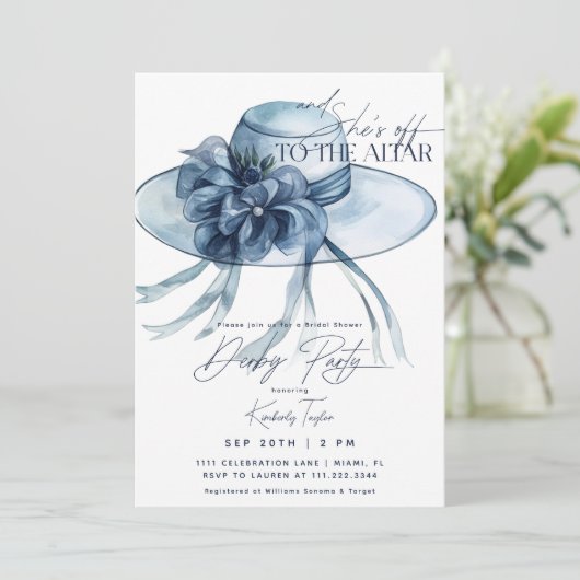 Dusty Blue Pet Derby Vrijgezellenfeest Kaart (Staand voorkant)