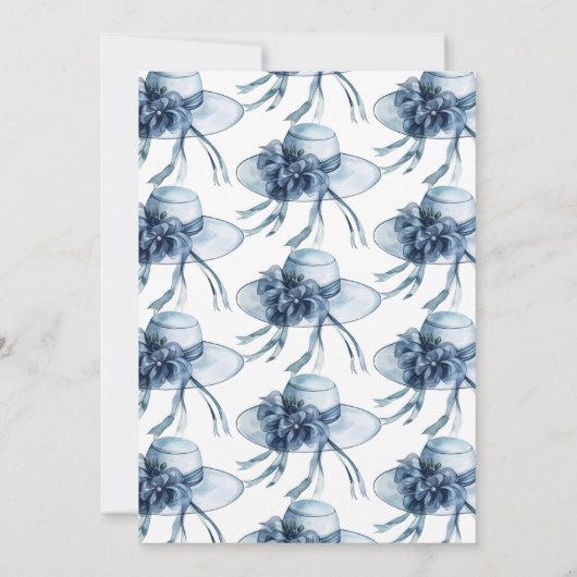 Dusty Blue Pet Derby Vrijgezellenfeest Kaart (Achterkant)