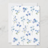 Dusty Blue Petals & Prosecco Vrijgezellenfeest Kaart (Achterkant)