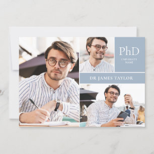 Dusty Blue PhD-graad 3 Fotogradatie Partij Kaart