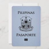 Dusty Blue Philippines Passport Bewaar de datum Save The Date (Voorkant)