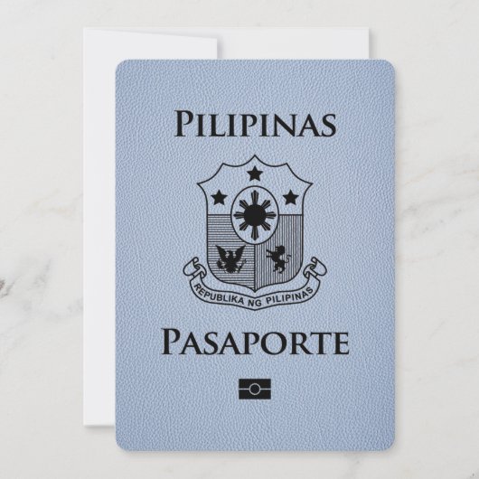 Dusty Blue Philippines Passport Bewaar de datum Save The Date (Voorkant)