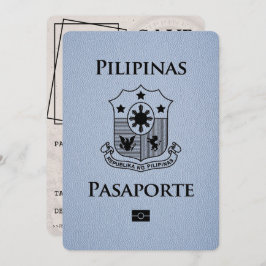 Dusty Blue Philippines Passport Bewaar de datum Save The Date