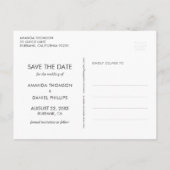 Dusty Blue Photo Collage Wedding Save the Date Aankondigingskaart (Achterkant)
