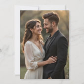 Dusty Blue Photo Floral Victorian French Wedding Kaart (Achterkant)