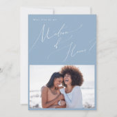 Dusty Blue Photo Matron of Honor proposal Kaart (Voorkant)