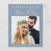 Dusty Blue Photo QR Code Weddenschappen Receptie U (Voorkant)