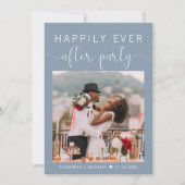 Dusty Blue Photo QR Code Weddenschappen Reception Kaart (Voorkant)