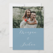 Dusty Blue Photo Save Date Save The Date (Achterkant)